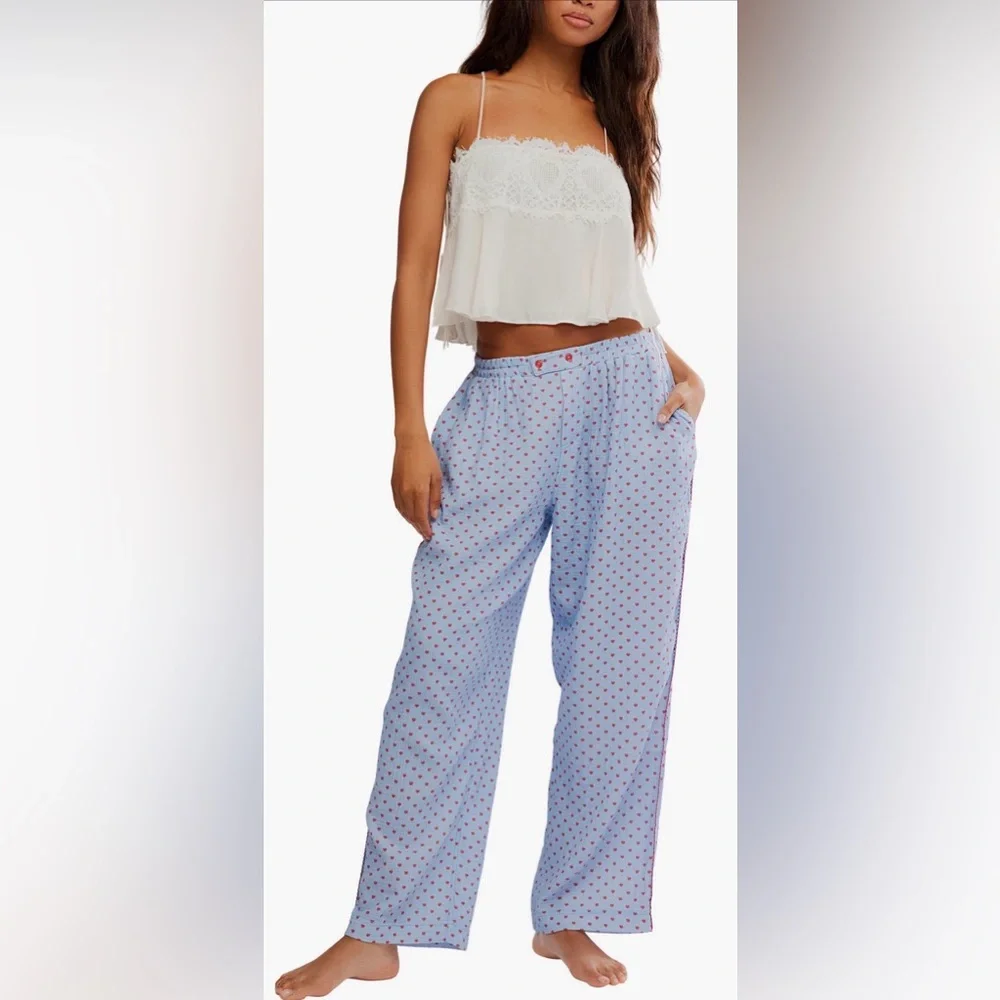 Be Mine Heart Pajama Pant NWOT  blue